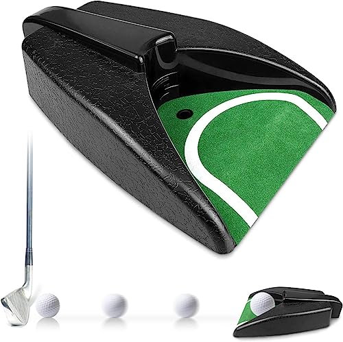 Jind Golf Automatic Putting Cup - Ball Returning Machine, Practice Hole Training Aid for Indoor Outdoor Use, Green, L