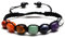 7 Chakra Edelstein Armband - Echte Natürliche Steine, Elastisch, Lava - Yoga Glückbringen für Damen und Herren