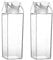 2 Stück transparente quadratische Milch-Wasserflasche, tragbare Kunststoffbecher, Milchkarton, Wasserflasche, Outdoor, Camping, Trinkbecher B