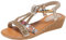 OALEEN Sandales Compensées Femme Eté Confortable Orthopedique Strass Nu-pieds Bride Arrière Plage Mariage Chaussures Doré 38