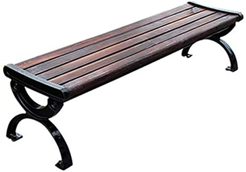 Outdoor-Bank Terrassenbank, Veranda-Möbel, Outdoor-Metall-Parkbank, Gusseisen-Rahmen und korrosionsbeständiges Holz-Gartenbank, Retro-Veranda-Bank mit Rückenlehne Armlehne