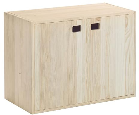 Astigarraga Kit Line Armario Almacenaje Dinamic 2 Puertas y 3 Baldas, Madera Pino - 53,5x70,8x33cm