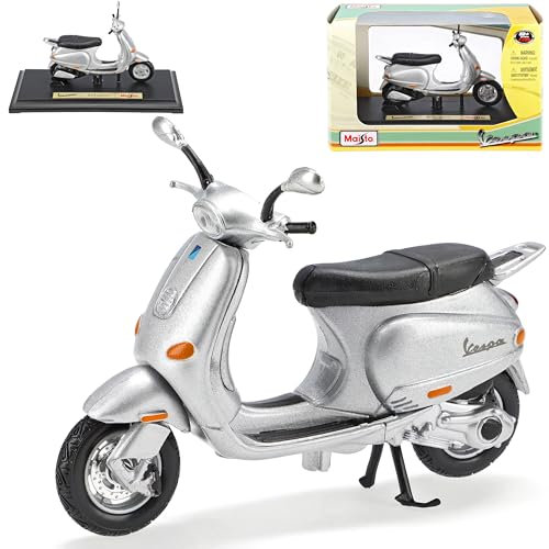 Generisch Vespa Et4 Et 4 2003 Silber mit Sockel 1/18 Modellmotorrad Modell Motorrad
