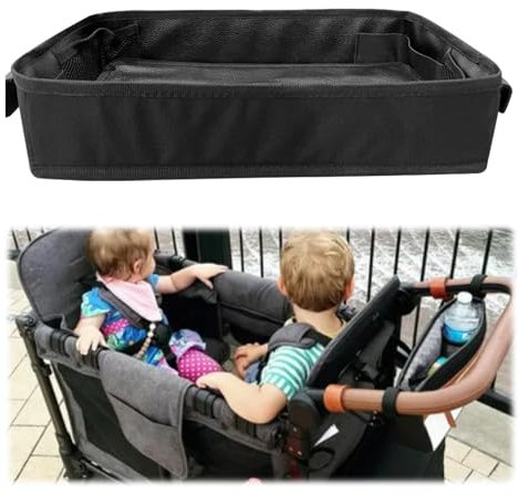 Kinderwagen Tablett Universal, Doppelseitiges Tablett für Kinderwagen mit Netztasche Snack Tablett für Wonderfold Wagon W Serie, Wagenzubehör für Aktivitäten, Wasserdicht, 15 * 7.5 * 3in (W2-Serie)