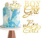 BETESSIN 2pcs Boy or Girl Tortendeko Gold Acryl Cake Topper Junge Oder Mädchen Kuchendeko Girl or Boy Deko Gender Reveal Party Baby Shower Dusche Babyparty Kuchen Dekoration