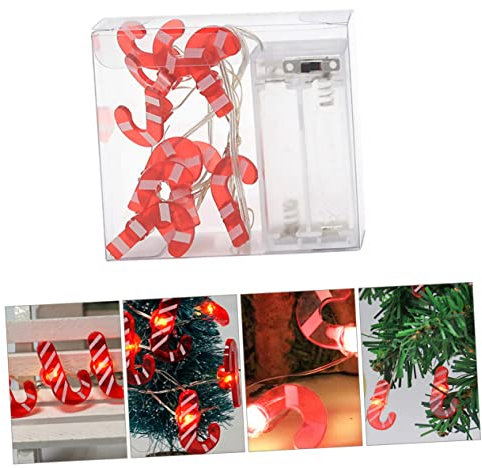 Garneck 2 Stück Schnur Weihnachtszauberstab Lichterketten Zuckerstangenlichter Zuckerstangen- Innenleuchten Zur Dekoration Weihnachtsdekoration Baum Licht Plastik 2aa Batteriefach Led