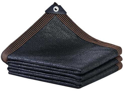 Meidansini 90% Black Shade Cloth, 6.56 x 16.4 FT Mesh Tarp with Grommets, Resistant Garden Sun Shade Netting with Taped Edge for Plant Cover, Greenhouse, Patio, Canopy, Outdoor Pergola, Barn Kennel