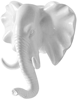 dijiusidy Tier Wandaufhänger, Haken, Dekoration, Schlüsselhalter, Kunsthandwerk, Kunstharz, Ornament, Geschenk, dekorativ für Wohnzimmer, Schlafzimmer, Korridor, Weiß, Elefant