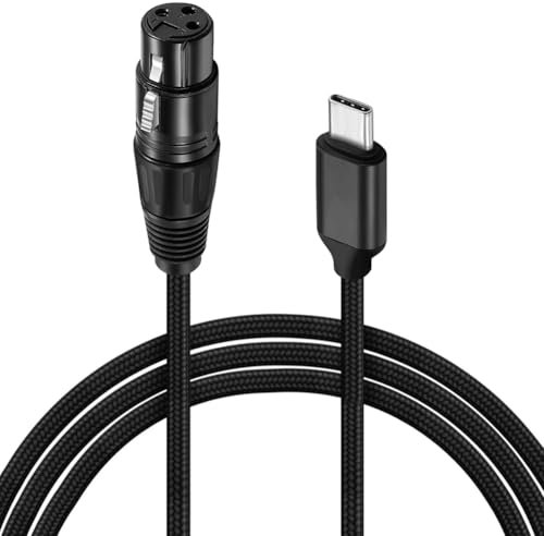 Janasiba XLR a USB C USB C a XLR para teléfono a micrófono XLR a Cable USB para Tableta, portátil Dispositivos Tipo C (1,8 m)