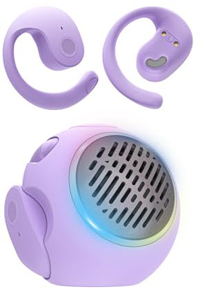 Open Ear Running Headphones with Small Mini Portable Bluetooth 5.4 Speaker Wireless Sports Gym Hook Earphones Over Ear TWS Open Earbuds Wireless Ear Phones Bluetooth for iPhone Android Runners Fitness