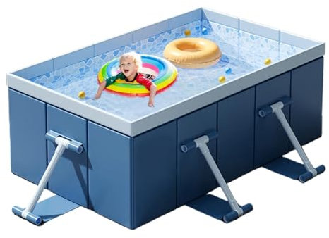 Piscina Plegable, Piscina Plegable Gruesa y rígida para el Patio Trasero, Piscina portátil Rectangular al Aire Libre, Fiestas de Verano para niños, Adultos, Perros, Divertido Juego de Agua de