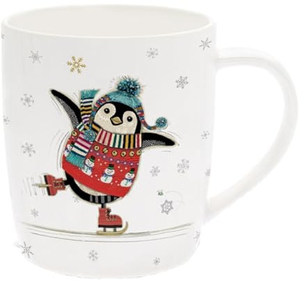 Bug Art Christmas Mug,Stylish Cup Coffee Mug for Hot Drinks, Tea Cup in matching Gift Box (Penguin 6644)