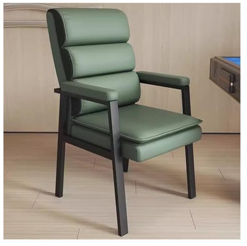 WIGSELBL Mid-Century Sessel, moderner Lederakzent, Wannenstuhl mit Holzrahmen, gepolsterter gelegentlicher Loungesessel, Freizeit, Sofa, Stuhl für Wohnzimmer/Schlafzimmer (grün)