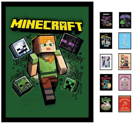 Pyramid International Minecraft (Alex) Sammlerdruck, gerahmt, 30 x 40 cm, ein atemberaubendes Kunstwerk, um Ihre Sammlung oder Ihren Wohnraum zu verschönern, Einheitsgröße