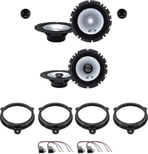 Kit 6 boîtiers ALPINE SXE-1750S + SXE-1725S pour Renault Clio IV de 2012 à 2020, Clio V à partir de 2020, Scenic de 2010 à 2021 + voir d'autres modèles de 165 mm avec 2 supports avant, 2 postes et 4