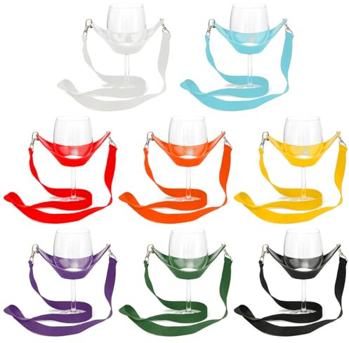 Aipeeo 6 Stück Weinglashalter zum Umhängen,Tragbare Weinglas Halter,Weinglas Halterung Umhängen,Festival Wine Glass Holder, Freihändiger Weinhalter Kette für Weinfest, Hochzeit (Pornografische)