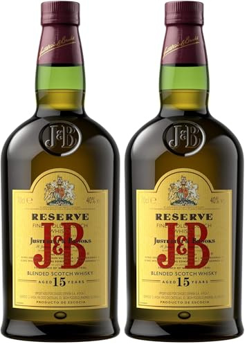 J&B Reserve Aged 15 Years, whisky escocés blended, 700 ml (Paquete de 2)