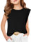 Haloumoning Mädchen Tank Top Ärmellose Sommer T Shirt Rundhals Kappenärmel Niedliche Kinder Bluse T-Shirt Oberteile für Mädchen Schwarz 7-8Jahre