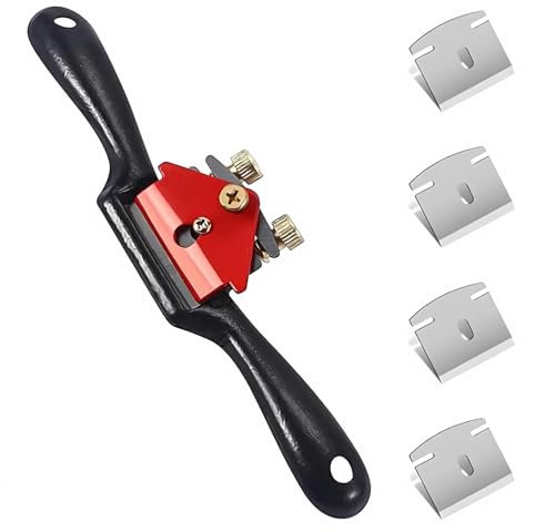 Spokeshave - Pialla manuale regolabile da 25,4 cm, con 4 lame di ricambio, per la lavorazione del legno e gli appassionati di fai da te manuale