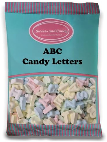 Sweets and Candy® ABC Candy Letters 1Kg - Retro Multicolour Hard Alphabet Sweets - Bulk 1 Kilo Bag - A Perfect Pick and Mix Gift Idea - Pick and Mix Share Bags