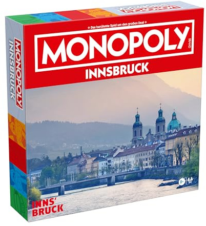 Winning Moves Monopoly Innsbruck Edition - Monopoly Städte-Edition - Familienspiele Strategie Brettspiele Innsbruck - 2+ Spieler ab 8+ Jahren - Deutsch