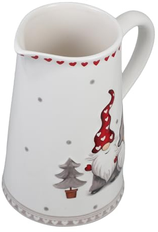 MUCKLILY Creative Nordic Christmas Ceramic Water Kettle Large Capacity Cold Water Jug for Home and Garden with Santa Claus Design Transparent Craftsmanship for Tea and