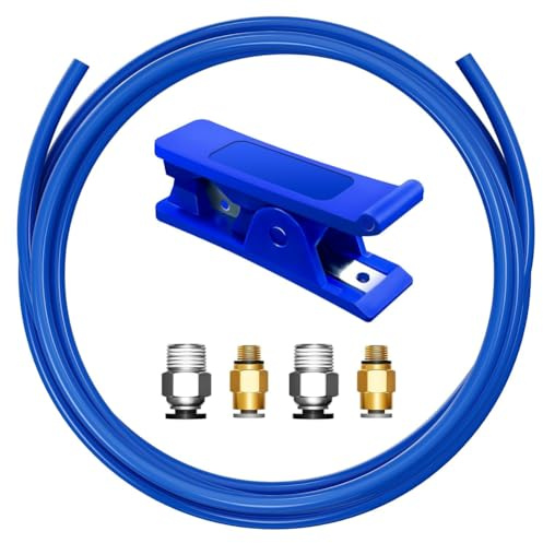 Eieenotee Bowden Tubing Kit, PTFEtubing for 1.75 mm Filament, with PC4-M10 and PC4-M6 Fittings, Cutter A