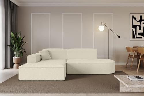 ALTDECOR Ecksofa in L-Form Corner Sofa Eckcouch Couch Wohnlandschaft Cauchsofa IREA-L1-v4 232x165x77 Beige