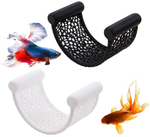 HUTRADE 2 Stück U-förmige Betta Fisch Hängematte, Kunststoffbett für kleine Betta-Fische, einzigartiges schwimmendes Versteck für Aquarien, Zubehör für die Aquariendekoration