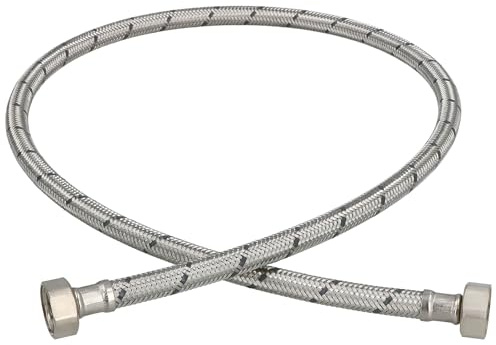 KOTARBAU® Flexschlauch 1/2“ x 1/2“, Wasserschlauch, Panzerschlauch 100 cm | Anschlussschlauch für Armatur, Schlauch Für Wasserhahn, Edelstahlummantelt, Silber