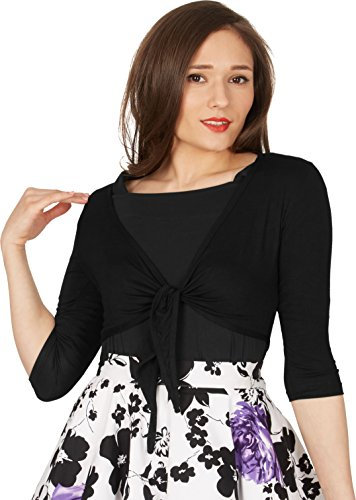 BlackButterfly Fesseln Bolerojäckchen Shrug Oberteil (Schwarz, M)