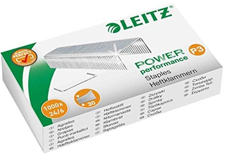 6 Packungen Leitz 55700000 Heftklammer (24/6 mm) verzinkt