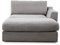 CAVADORE Sofa-Modul Fiona Longchair mit Armteil rechts / XXL-Recamiere passend zur Couchgarnitur Fiona / 139 x 90 x 199 /Webstoff hellgrau
