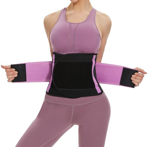 SIHOHAN Bauchweggürtel, Schwitzgürtel Fitness Gürtel, Verstellbarer Taille Trimmer Gürtel Fitnessgürtel, Waisttrainer Taillenformer, Bauchgürtel für Herren und Damen(Violett, XXL)