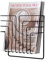 MyGift Modern Design Black Metal Wire Wall Mounted Magazine and File Folder Holder Organizer Rack