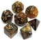 CREEBUY DND-Würfelset, polyedrisch, für Dungeon and Dragons, D&D, Rollenspiele, Goldfarben-Schwarz-Mix, Würfel mit Würfelbeutel
