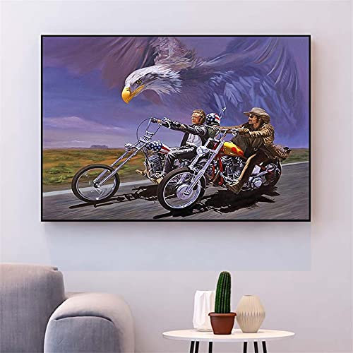 5D Diamant Painting Bilder Adler Motorrad Diamant Malerei DIY Diamond Painting Kits full Drill Malen Nach Zahlen Erwachsene Kinder Groß Daiments painting für Geschenk Home Wall Décor,80x110cm