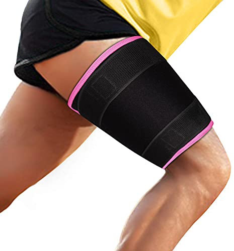 supregear Cuisse Brace Support, Néoprène Manchon de Compression pour Cuisse Blessures Musculaires, Manchon de Compression pour Ischio-Jambiers pour Homme et Femme, Rose