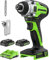 Greenworks 24V Brushless Cordless Impact Driver Kit, 2650 in./lbs Torque 1/4-inch Hex, Variable Speed Impact Drill/Driver Set, Included (2) USB (Power Bank) Batteries and Dual Port Charger, Bits