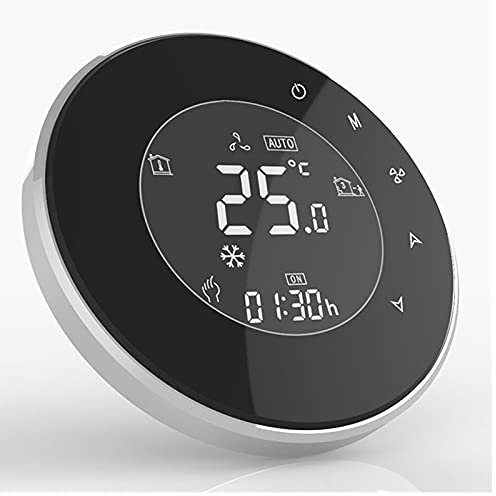Termostato WiFi Beca BAC-6000ELNW Fan Coil Controllo Condizionatori a 4 Tubi Caldo e Freddo (Nero)