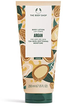 THE BODY SHOP Argan Body Lotion für sehr trockene Haut, 72 Stunden Feuchtigkeit, vegan, 200 ml