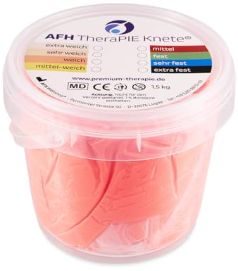 AFH TheraPIE Knete® 1,5 kg | Therapie Knetmasse | Stärke/Widerstand: mittel (rot)
