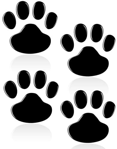 Sosa&Ya 4X Auto Aufkleber Hund Katze Pfoten Tatzen 3D Sticker (Schwarz)