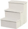 PawHut Escalera para Mascotas de 3 Peldaños Plegable con Tapas Abatibles y Espacio de Almacenamiento 3 Escalones de Perros Gatos Pequeños para Cama Sofá 40x54x48 cm Blanco
