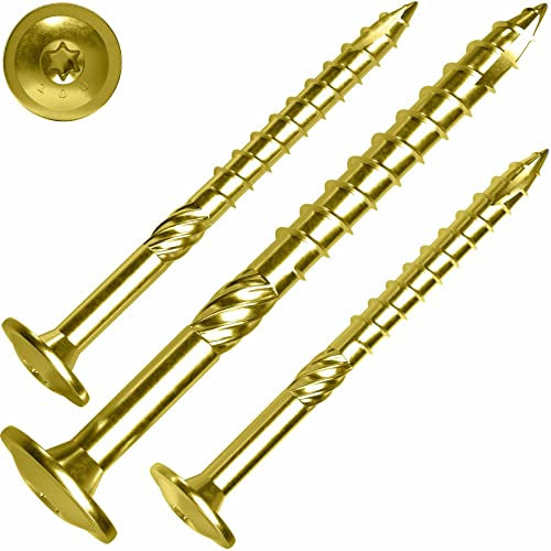 Tellerkopfschraube 5x80 mm – 200 Stück, gelb verzinkt, TX 25, Cut-Spitze, Reibteil, ETA | SCREW REBEL