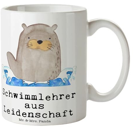 Mr. & Mrs. Panda Mug Schwimmlehrer Leidenschaft - Geschenk, Lustig, Tasse, Schwimmkurs, Schwimmbad, Kaffeebecher, Beruf, Trinkbecher, Spruch, Pott, Kaffeetasse, Becher