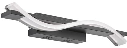 Fischer & Honsel Wandleuchte, Bridge | sandschwarz/nickelfarben matt | L: 35 cm, B: 5 cm, A: 7,50 cm| Wanddimmung 3 Stufen| 1x LED 8 Watt 1200 lm| EEG: E