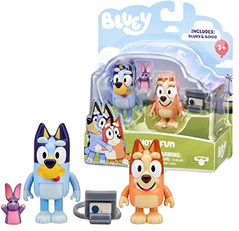 Giochi Preziosi Bluey - Par de Personajes B - Bluey fotógrafo + Bingo - Figuras articuladas Que miden Entre 6 y 8 cm, para niños a Partir de 3 años, Bly21100