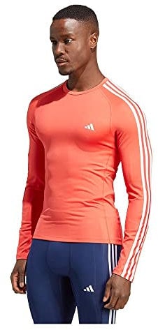 adidas Men's Techfit Long Sleeve T-Shirt, Bright Red, M