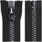 Aerzetix - C64194 - Cerniera Lampo iniettata separabile N°8 80cm autobloccante - tiretto Decorativo in Metallo - Colore Nero e Argento - Rete cursore merceria Abbigliamento Cucito